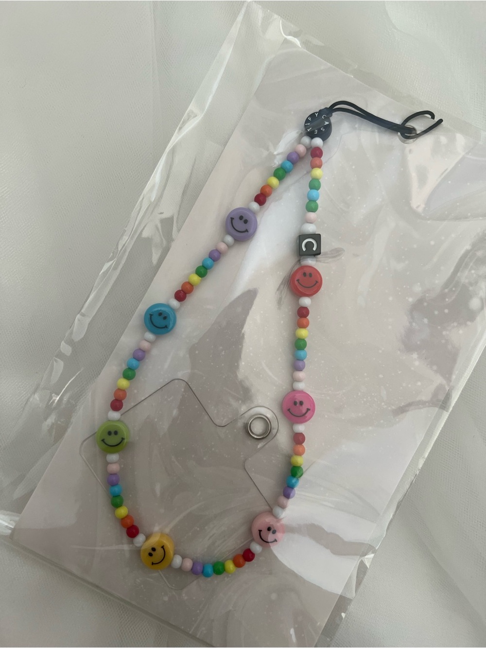 Smiley face Beaded Trendy Phone Strap Charm